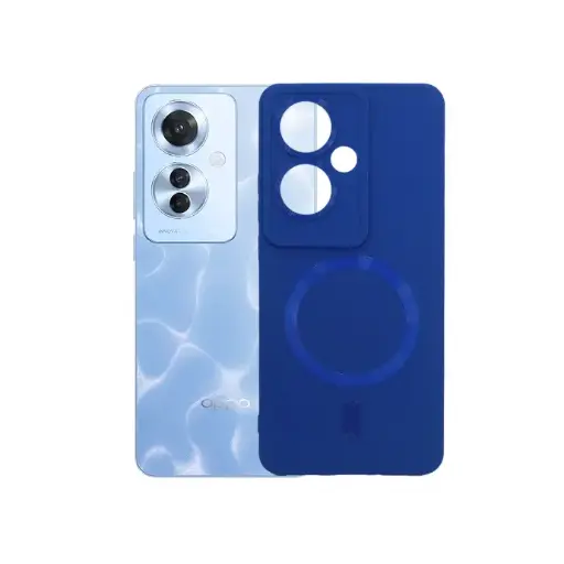 [PO14BORNO11F-16-17] Oppo Reno 11F Soft Silicone Magsafe Logo Back Case (Navy Blue)