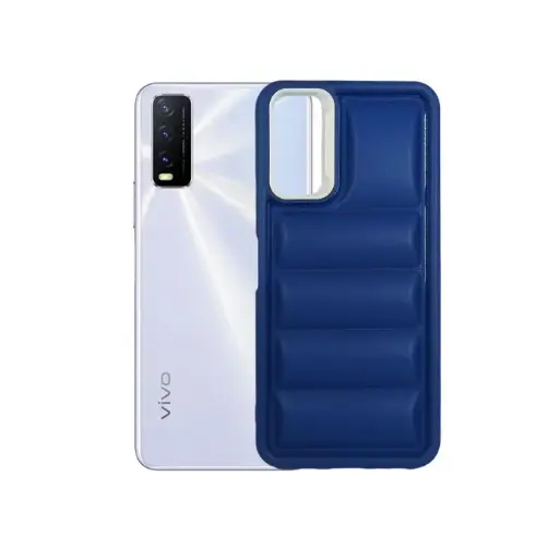 [PO14BVIY20-20-17] Vivo Y20|Y20i|Y20s|Y12A|Y12s New Solid Puffer Back Case (Navy Blue)