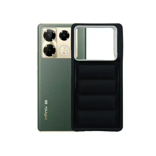 [PO14BINOT40-20-2] Infinix Note 40 4G New Solid Puffer Back Case (Black)