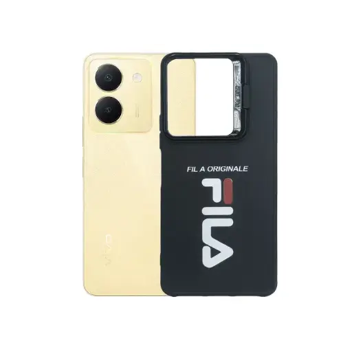 [PO14BVIY36-21-2] Vivo Y36/Y27s Soft Silicone 3D Printed Camera Ring Stand Back Case - Black