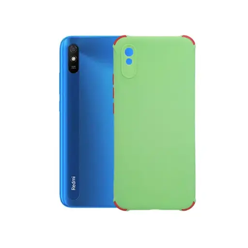 [PO14BMI9A-2-33] Xiaomi Redmi 9A Colour Bumper & Button Soft Silicone Back Case (Light Green)