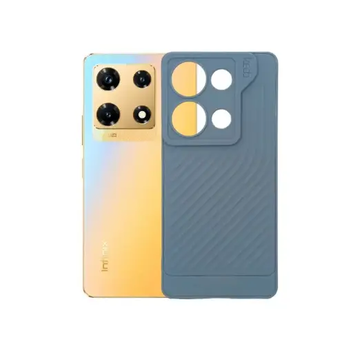 [PO14BMINOT13PR-12-9] Xioami Redmi Note 13 Pro 4G GEARS Luxuary Carbon Texture Soft Silicone Back Case (Gray)