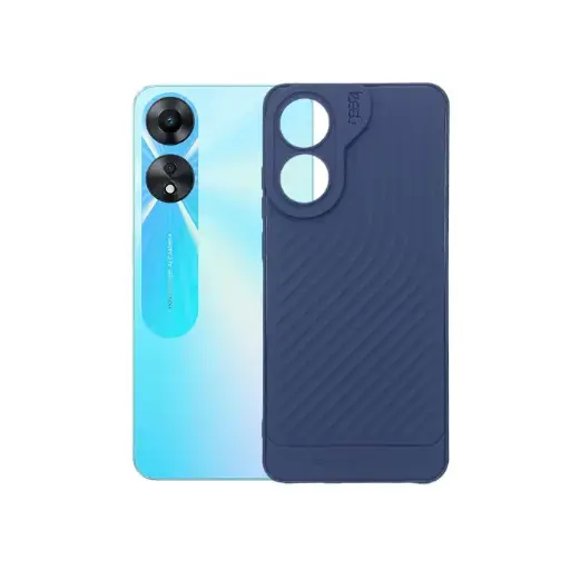 [PO14BOA78-12-12] Oppo A78 Gears Luxury Carbon Texture Soft Silicone Back Case - Purple