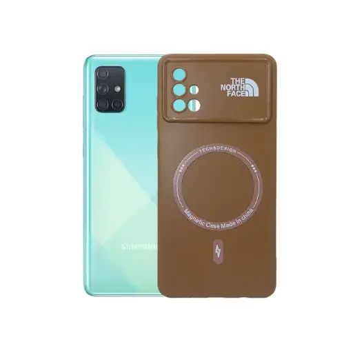 [PO15BSA71-4-13] Samsung A71 4G Printed Soft Silicone Magnetic AutoFocus Back Case - Brown