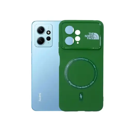 [PO15BMI12-4-11] Xiaomi Redmi 12 4G/Note 12R Printed Soft Silicone Magnetic AutoFocus Case - Green
