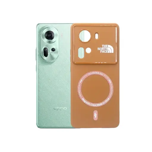 [PO15BORNO11-4-13] Oppo Reno 11 5G Printed Soft Silicone Magnetic AutoFocus Back Case - Brown