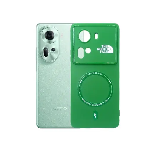 [PO15BORNO11-4-11] Oppo Reno 11 5G Printed Soft Silicone Magnetic AutoFocus Back Case - Green