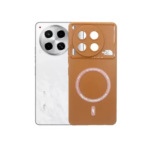 [PO15BTCMN30-4-13] Tecno Camon 30 Printed Soft Silicone Magnetic AutoFocus Back Case - Brown
