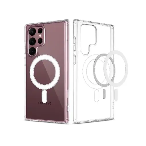 [PO7BSS22U-11] Samsung S22 Ultra Magnetic Magsafe Wirelees Transparent Back Case