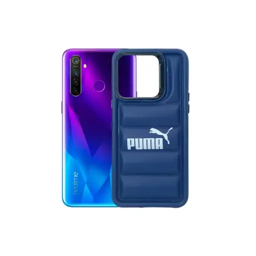 [PO14BORELME5-22-17] Oppo Realme 5/5i/5s/6i Solid Puffer Printed Back Case - Navy Blue