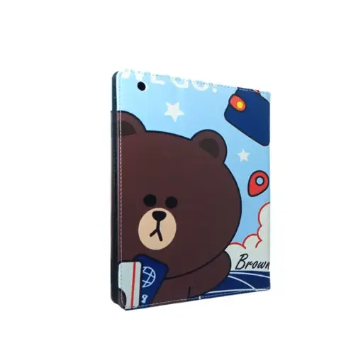 [PO47FBIPDMNI2-3-16] iPad Mini 1,2,3,4,5 Official Cartoon Book Case Pub G (Cute Bear)