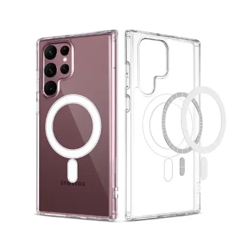 [PO7BSS24U-11] Samsung S24 Ultra Magnetic Magsafe Wirelees Transparent Back Case