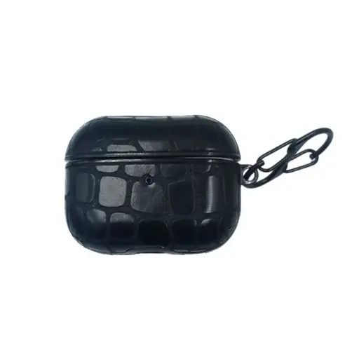 [HFBCASE-23-2] Airpods Pro 2 LV|Corodile Leather Airpods Case (Black) 