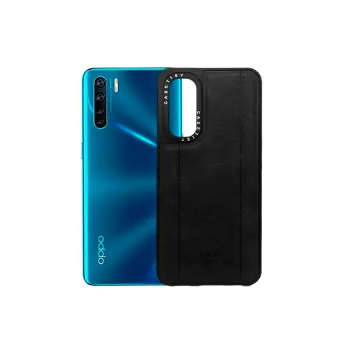 [PO32BOF15-11-2] Oppo F15|Reno 3 4G KASN WONDERFUL LIFE Logo Leather Back Case (Black)