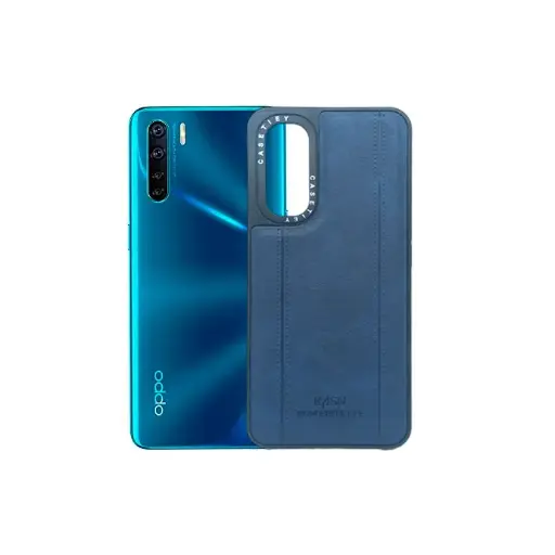 [PO32BOF15-11-17] Oppo F15|Reno 3 4G KASN WONDERFUL LIFE Logo Leather Back Case (Navy Blue)