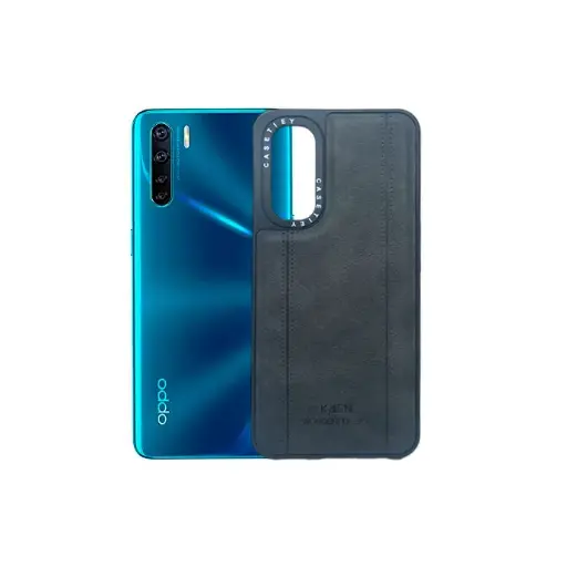 [PO32BOF15-11-9] Oppo F15|Reno 3 4G KASN WONDERFUL LIFE Logo Leather Back Case (Gray)