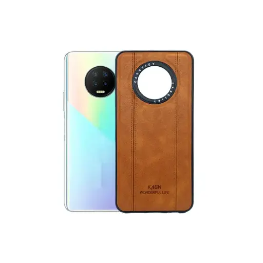 [PO32BINOT7-11-5] Infinix Note 7|X690 KASN WONDERFUL LIFE Logo Leather Back Case (Golden)