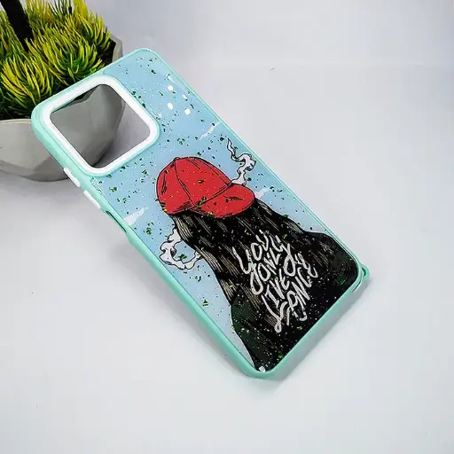 [PO40BORLMEC51-6-14] Oppo Realme C51|C53|Note 50 Fancy 3D Glitter Shine Printed Back Case (Light Purple) 