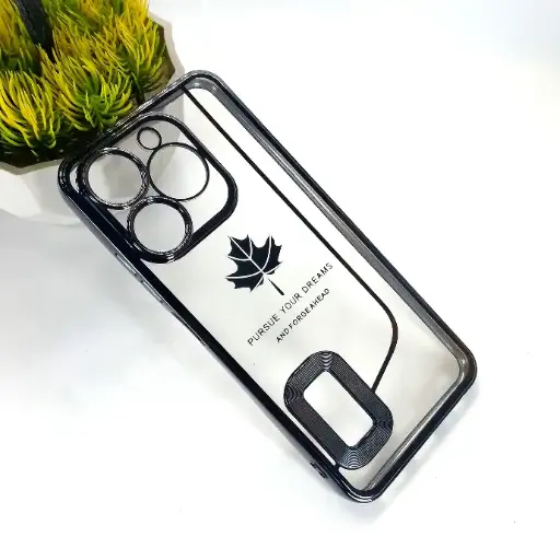 [PO29BITA70-29-2] iTel A70|A70s Leaf CD-Chrome & Logo Back Case (Black)