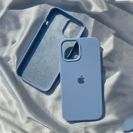 [PO23BIP12PMAX-1-16] iPhone 12 Pro Max Original Official Soft Silky Back Case (Sky Blue)