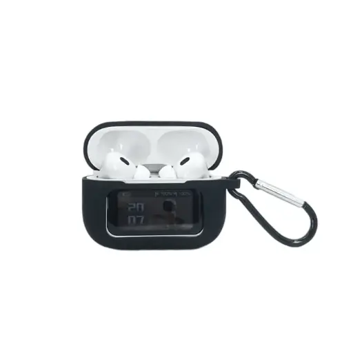 [HFBCASE-24-2] A9 Pro AirPods Pro 2 Silicone Case with Screen (Black)