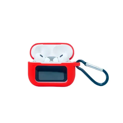 [HFBCASE-24-4] A9 Pro AirPods Pro 2 Silicone Case with Screen - Red