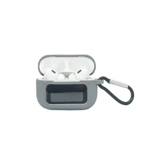 [HFBCASE-24-9] A9 Pro AirPods Pro 2 Silicone Case with Screen - Gray