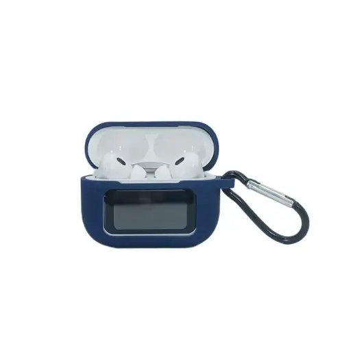 [HFBCASE-24-17] A9 Pro AirPods Pro 2 Silicone Case with Screen - Navy Blue