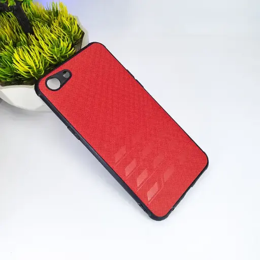 [PO18BOA83-2-4] Oppo A83 / A1 AMG Logo Leather Back Case (Red)