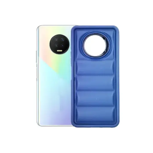 [PO14BINOT7-20-17] Infinix Note 7|X690 New Solid Puffer Back Case (Navy Blue)