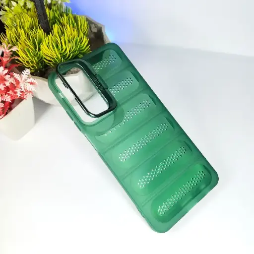 [PO15BOA60-16-11] Oppo A60 4G Colour Transparent Silicone Cooling Mesh Back Case - Green