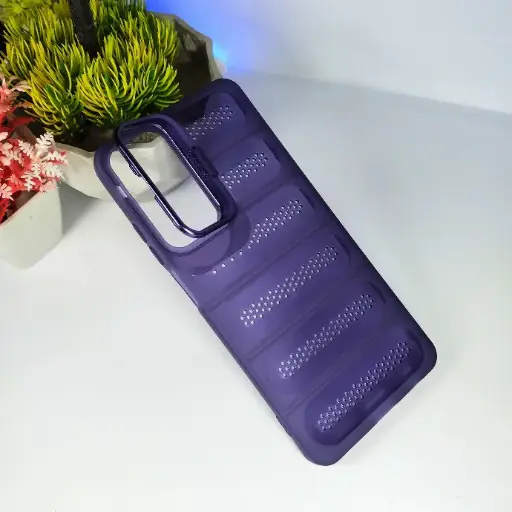[PO15BOA60-16-12] Oppo A60 4G Colour Transparent Silicone Cooling Mesh Back Case (Purple)