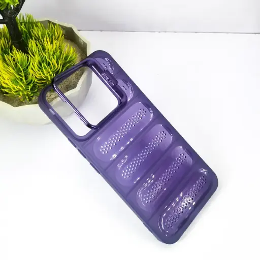 [PO15BIHOT8-16-12] Infinix Hot 8 & Tecno Spark 4 Purple Silicone Cooling Mesh Back Case