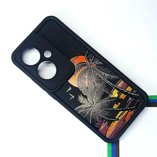 [PO14BORNO11F-19-2] Oppo Reno 11F Printed Soft Silicone Back Case (Black)