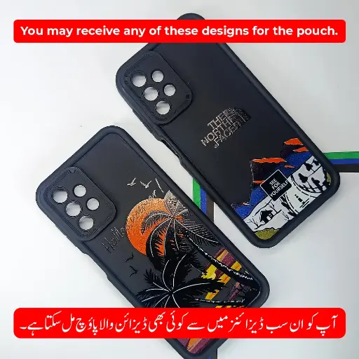 [PO14BSA13-19-2] Samsung A13 Printed Soft Silicone Back Case (Black)