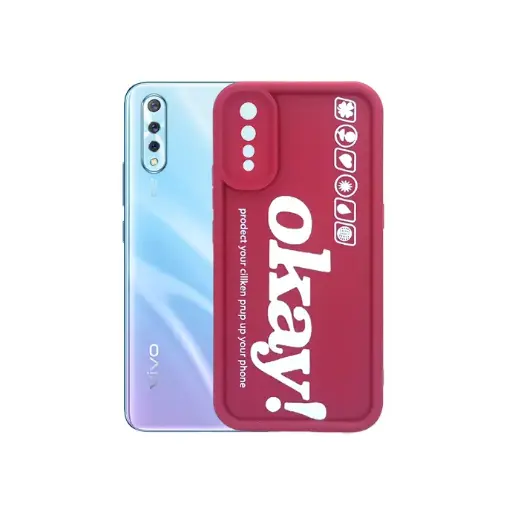 [PO14BVIS1-19-21] Vivo S1 Printed Soft Silicone Back Case (Maroon)