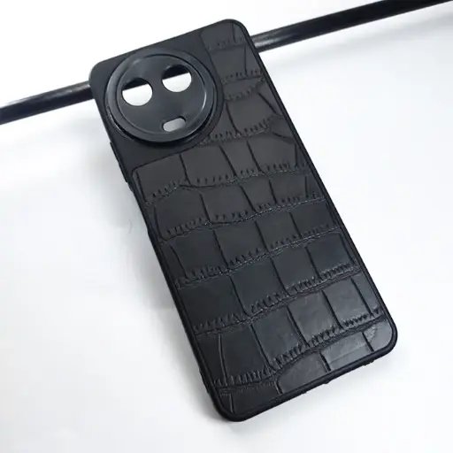 [PO55BORELME11-4-2] Oppo Realme 11 | Realme 11x 5G Crocodile Leather Back Case (Black)