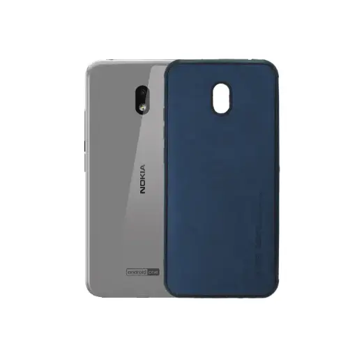 [PO18BNK2.2-1-17] Nokia 2.2 X-Level Luxury Leather Back Case - Navy Blue Elegance