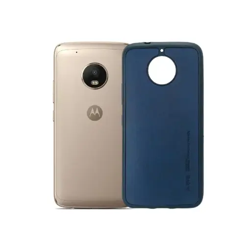 [PO18BMMG5SPL-1-17] Motorola Moto G5s Plus Luxury Leather Back Case - Navy Blue Style