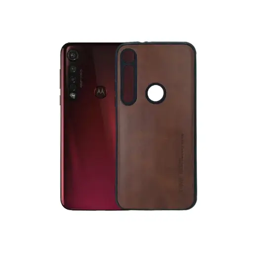 [PO18BMMG8PL-1-13] Motorola Moto G8 Plus Luxury Leather Back Case - Brown Stylish Protection