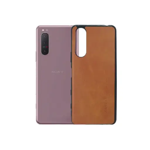 [PO18BSXPR5MRKII-1-5] Sony Xperia 5 Mark ii Level Luxuary Leather Back Case (Golden)