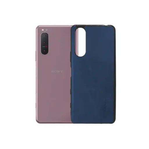 [PO18BSXPR5MRKII-1-17] Sony Xperia 5 Mark ii Level Luxuary Leather Back Case (Navy Blue)
