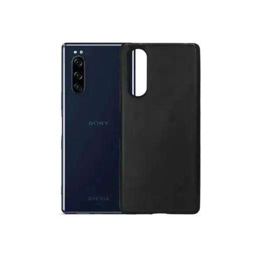 [PO18BSXPR5-1-2] Sony Xperia 5|Xperia XZ5 Level Luxuary Leather Back Case (Black)