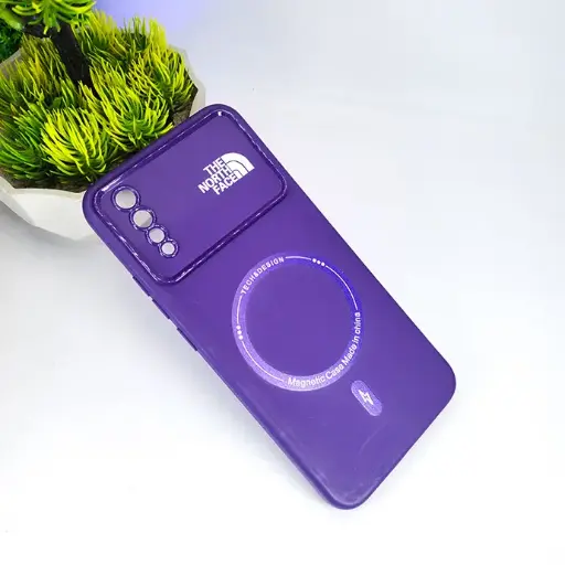 [PO15BVIS1-4-12] Vivo S1 | Y7s | V17 Neo Printed THE NORTH FACE Soft Silicone Magnetic Back Case - Purple