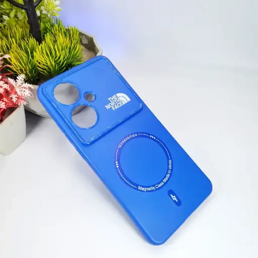 [PO15BORNO11F-4-3] Oppo Reno 11F/Y200 Printed THE NORTH FACE Soft Silicone Magnetic Back Case - Blue