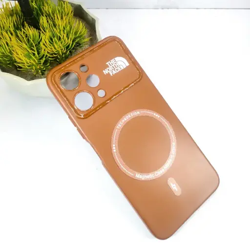 [PO15BMI12-4-13] Xiaomi Redmi 12 4G/Note 12R Printed THE NORTH FACE Soft Silicone Case - Brown