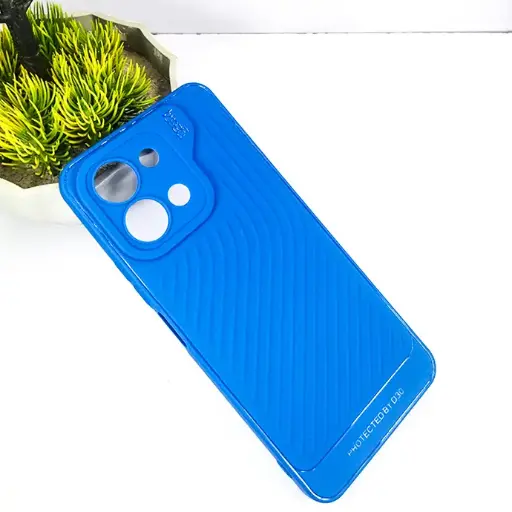 [PO14BVIY28-12-3] Vivo Y28 4G GEAR 4 Luxuary Carbon Texture Soft Silicone Back Case (Blue)