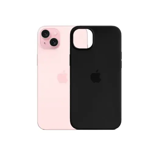 [PO23BIP15PL-1-2] iPhone 15 Plus|iPhone 14 Plus Original Official Soft Silicone Back Case (Black)