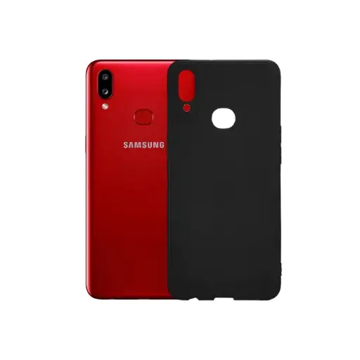 [PO4BSA10S-4-2] Samsung Galaxy A10s Matte Soft Silicone Paper Back Case (Black)