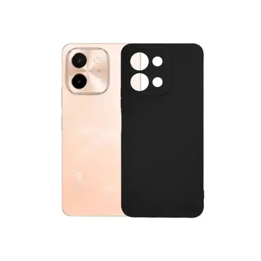 [PO4BVIY28-4-2] Vivo Y28 4G Matte Soft Silicone Paper Back Case (Black)